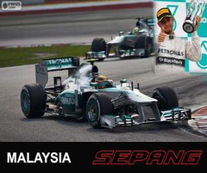 пазл Льюис Хэмилтон - Mercedes - 2013 Малайзии Гран-при, 3-й классифицированы